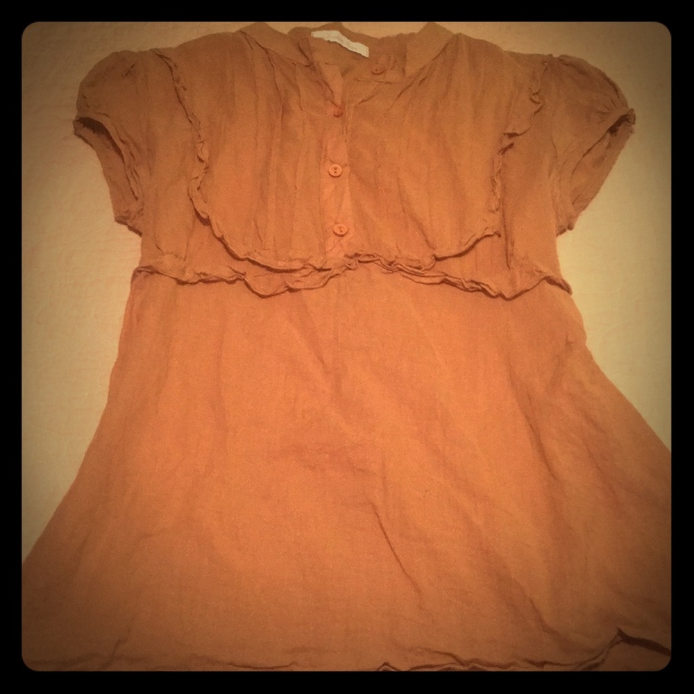 CLEARANCE ITEM:  Charlotte Russe Gold Short Sleeve Blouse